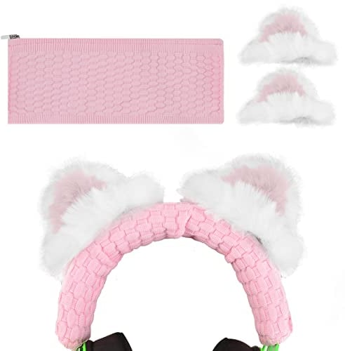 Geekria Ersatz-Kopfband, Katzenohren, kompatibel mit Razer Kraken Pro V2, 7.1 V2, Ultimate, Turnier-Edition-Kopfhörer/Kopfbandschutz, Reparaturteil, einfache Selbstmontage, Rosa