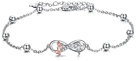VONALA 925 Sterling Silber Schwester Fußkettchen Infinity unendlichkeitszeichen Schmuck Freundschaft Geschenke für Damen Mädchen