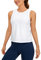 CRZ YOGA Damen Pima Baumwolle Ärmelloses Locker Tank Tops Übung Gym Yoga Tops Athletische Shirts Weiss 36