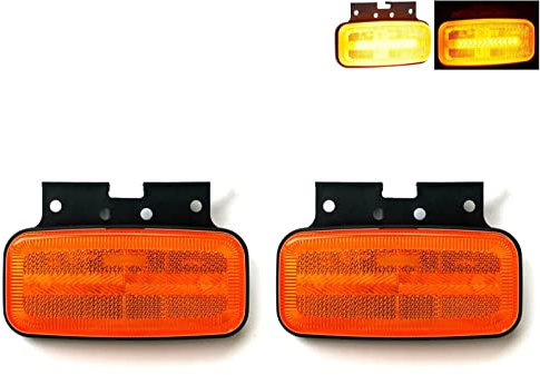 MelTruck® 2x Gelbe LED Umrissleuchte mit Blinker und Reflektor E9 für Anhänger Trailer LKW