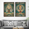 Yoga Girl Lose Your Mind Find Your Soul Zitat Poster Vintage Leinwand Gemälde Abstrakt Yoga Druck Wandbilder Schlafzimmer Dekor 50x70cm-2Pieces Frameless