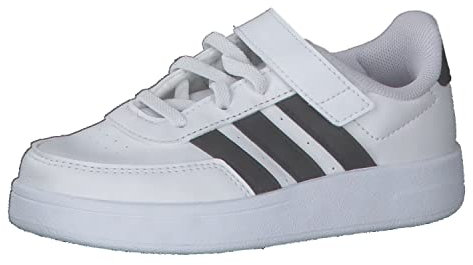 adidas Unisex Kids Breaknet Lifestyle Court Elastic Lace and Top Strap Shoes, Cloud white/core black/core black, 10 UK Child