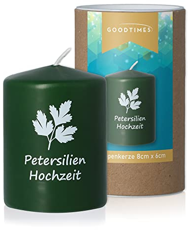 Goodtimes Stumpenkerze Petersilienhochzeit Jägergrün