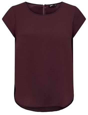 ONLY Women's ONLVIC S/S Solid TOP NOOS PTM T-Shirt, Chocolate Truffle,