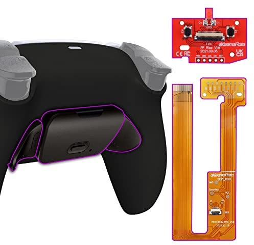 eXtremeRate Konfiguriert Rise (RMB) Remap Kit für ps5 Controller BDM-030/040/050 Model, Real Metal Buttons Remapper Board&Rück Gehäuse&Metall Back Paddles Set für ps5 Controller-Schwarz