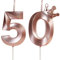 Yiran Rose Gold 50th Birthday Candles with Crown Decor, 3D Number 50 Candle, 50th Birthday Candle for Cake, Happy Birthday Candle, Cake Candles Cake Topper Decorations for Women Birthday Party Supply