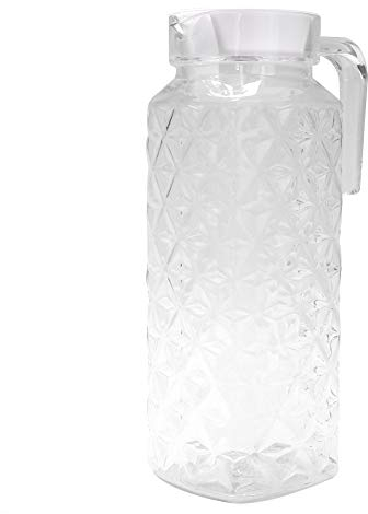 1100 Ml Glaskrug Haushaltsacrylsäfte Topfflasche Mit Abnehmbarem Deckel Und Griff Wasserkrug Für Heißes Oder Kaltes Wasser Säfte Eistee Wein Milch(Transparent)