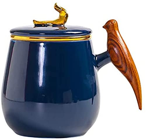COERSD Sterling Silver Teacup Ji Blue Ceramic Personal Cup Gift Box Office Meeting Convenient Tea Drinking Cup-Type-2