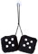 Würfel Auto Hängend,1 Paar Retro Car Hanging Furry Dice Spiegel Hängende Fuzzy Plüsch Würfel mit Punkten für Auto Innenraum Ornament Dekoration Schwarz und Weiß 7,5CM