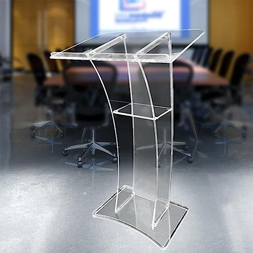 SUNMME Clear Acrylic Podium,Transparent Plexiglass Pult,Tragbares Stehpult Acryl Stehtisch,Breiter Lesefläche,Konferenz Vortrag,Begrüßungstisch,Kirchenschul Konferenzraum
