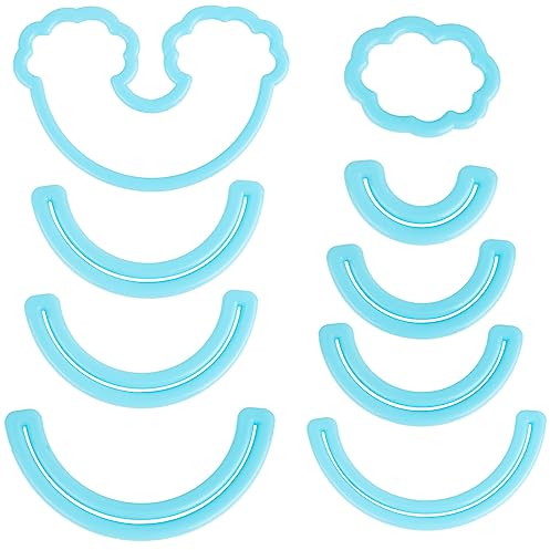 SUNNYCLUE 9pcs Emporte-Pièces en Argile Arc-en-Ciel Nuage Cutter Polymère Argile Outils de Coupe Gâteau Décoration Sugarcraft Bleu Cutter Moules Argile Plastique Argile Coupeurs pour Polymère Argile B