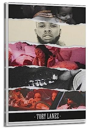 V BY N Tory Lanez Poster Vintage Art Cover Room Decor Ästhetische Schlafzimmer Dekor Leinwand Poster für Schlafzimmer 20 x 30 cm Rahmenstil