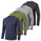 ZENGVEE 4/5 Pack Men's Long Sleeve T-Shirt Quick Dry Running Sport Gym T Shirts Outdoor Active Athletic Performance Crew Long Sleeve Top,1610-Black Gray Navy Green-M