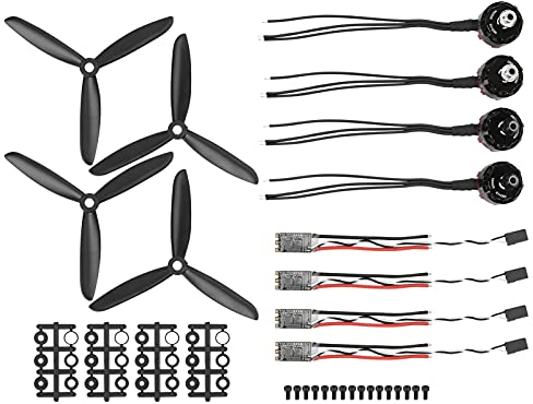 VGEBY Drohnenmotor-Set, RC-Drohnen-ESC-Motor mit ESC-Set 2205 2300 KV Aluminiumlegierung CW CCW Motor 20A Bürstenloser ESC-Propeller-Kit-Satz RC-Zubehör