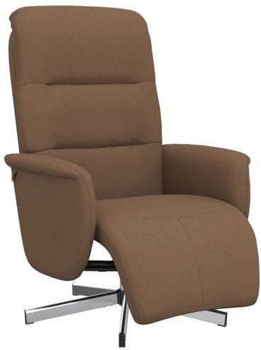 vidaXL Relaxsessel, Drehbar Sessel mit Liegefunktion, Fernsehsessel Verstellbare Rückenlehne Fußteil, Liegesessel Ruhesessel Polstersessel, Braun Stoff