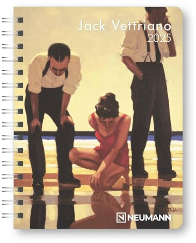 N NEUMANNVERLAGE - Jack Vettriano 2025 Diary, 16,5x21,6cm, Taschenkalender mit zwölf Bildseiten und Notizseiten, herausnehmbaren Planer, Jahres- und ... und internationales Kalendarium: Diary