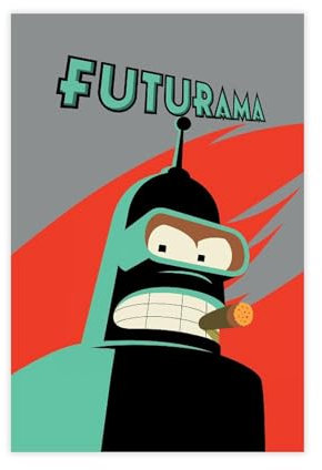 AAVEDA Anime-Bander Futurama 2 Leinwand-Poster, Schlafzimmer-Dekor, Sportlandschaft, Büro, Raumdekoration, Geschenk, ungerahmt, 30 x 45 cm