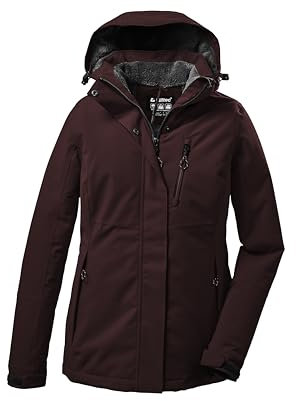 killtec Damen Funktionsjacke/Outdoorjacke mit abzippbarer Kapuze KOW 140 WMN JCKT, dunkelweinrot, 42, 37411-000