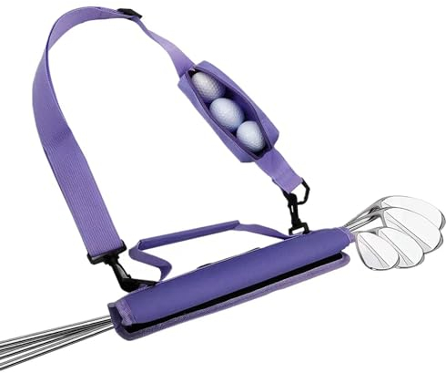 Sac de Golf Portable avec Poignée et Sangle Réglable,Sac de Transport pour Club de Golf,Sac de Transport Léger pour Golf,Sac De Golf De Voyage,Sac à Bandoulière pour d'Entraînement de Golf (Violette)
