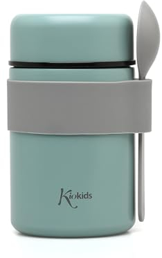 Kiokids 500 Ml Stainless Steel Sage Flask Bottle For Porridge With Spoon