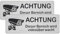 Videoüberwachung Schild Selbstklebend 2 Stück Videoüberwachung Schild Aluminium Selbstklebend, 85mm*30mm Achtung Videoüberwachung Aufkleber Klein, Warnschilder Kameraüberwachung