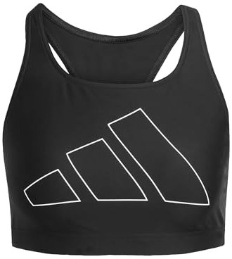 adidas Damen Big Bars Bikini Top, Black/White, L