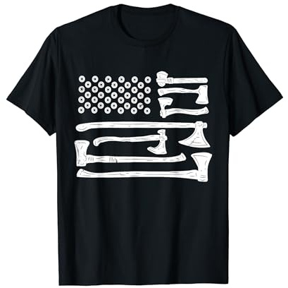 American Flag Axe Tossing Funny Axe Throwing T-Shirt