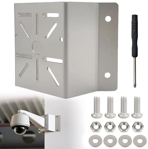 Forhandy Außenwand Eckmontage Metallhalterung, Vertikale Stangenhalterung mit Verstellbaren Klemmen & Schrauben Kamera Halterung für Bühnenleuchten Sonnenkollektoren CCTV-Kameras