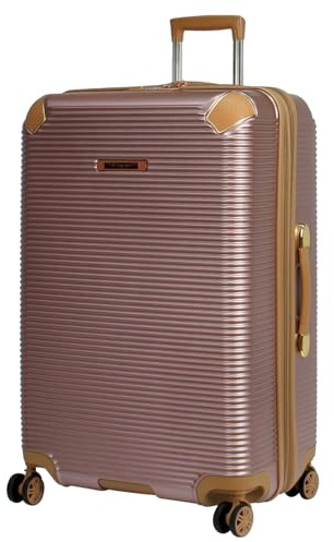 Rocklands® Expandable 4 Wheel ABS-PC Hard Shell Luggage Suitcase TSA Lock (Rose Gold, Large - 76 x 51 x 31 cm)