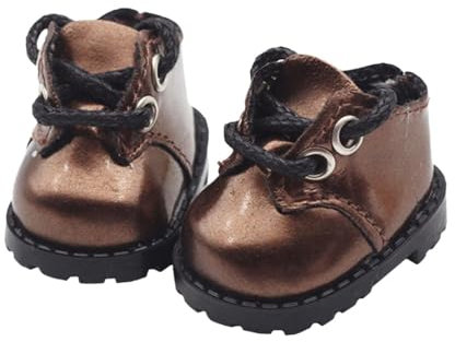 FLCPJGV Puppenschuhe für Kleine Mädchen, Ankleidezubehör für 15 cm Puppen, Braun