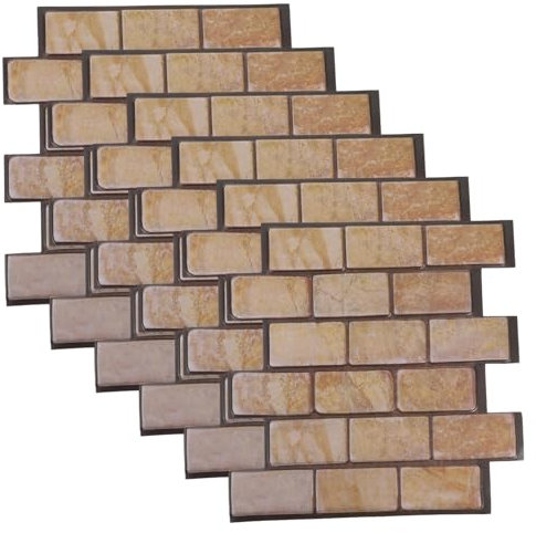 Hemobllo 6stücke Ziegelstein-tapete Selbstklebend Abziehbar Wandpaneel Aus Kunststein Für Wohnzimmer Küche Bad Schlafzimmer Einfache Installation Wasserfest