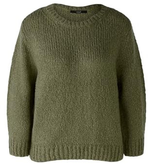 Oui Damen Pullover mit Wolle und Mohair lässig geschnitten Uni