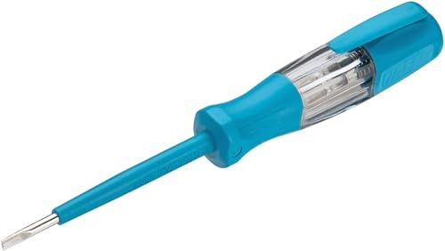 HAZET VDE-Phasenprüfer 839P, 220–250V, Schlitzklinge 0,5 x 3 mm, isolierter Kunststoffgriff, mit Clip, für elektrische Spannungsprüfung
