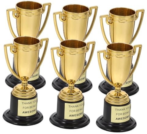 MAGICLULU 6 Stück Trophäe Golf-pokal Mini Gold Award Trophy Cup Plastik Golden Wiederverwendbar