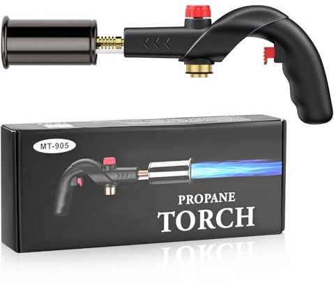 Helangel Grill Gas Torch,BBQ Lighter Plumbing Soldering Brazing Propane Blow Torch High Heat Trigger Start Soldering Torch for Kitchen Cooking and Welding