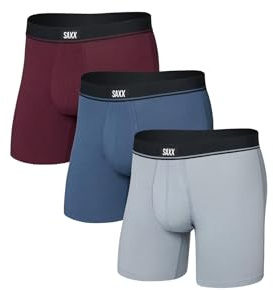 SAXX UNDERWEAR mens Essential Cotton Boxer Brief Fly 3-pack