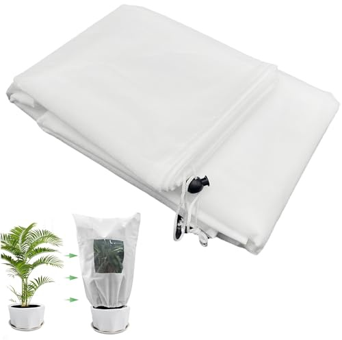 Smaoqingji Frostschutz Kübelpflanzensack Winterschutz für Pflanzen - 1 Stück, Weiß, Olivenbaum Pflanzenschutzhaube, Geeignet Alle Arten von Freilandpflanzen, Topfpflanzen, Rosen und Anderen Pflanzen