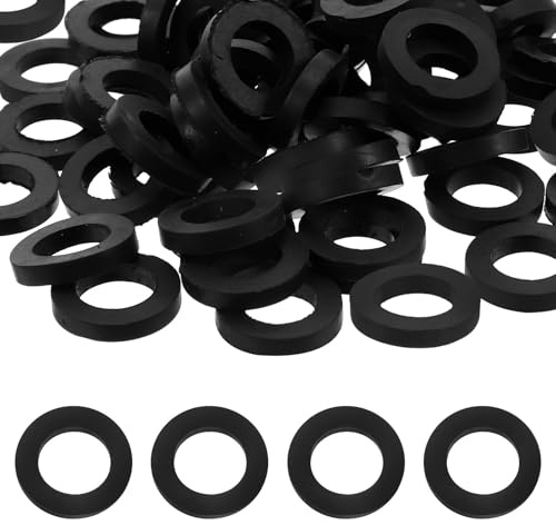 Gatuida 500pcs Black Rubber Gaskets: 1/2'' Rubber Washers For Shower Hose And Water Heater - Connector Seals Washers - Plumbing Gasket Replacement