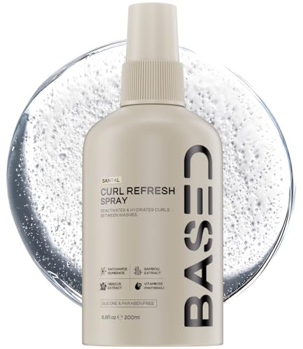BASED Curl Refresh Spray, Refresh & Define Curls (6.8 fl oz, Pack of 1)