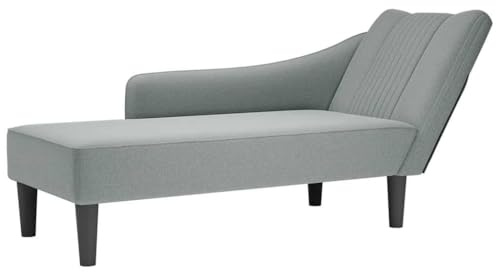 Jkghdrt Elegante Chaiselongue mit rechter Armlehne in Hellgrau, Bequeme Chaiselongue aus strapazierfähigem Polyestergewebe für Wohnzimmer und Büro