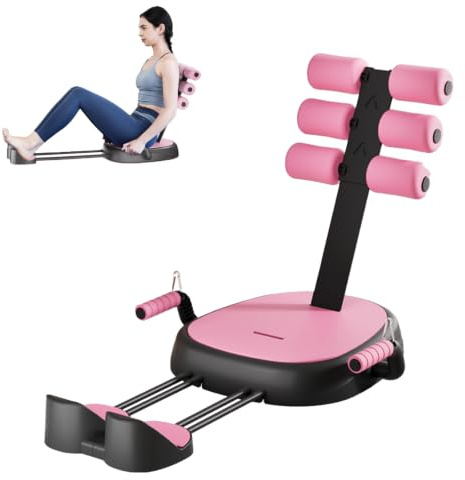Bauchmuskeltrainer Bauchtrainer für Zuhause, 7 in 1 Sit Up Bank klappbar Hantelbank mit abnehmbarem Zusatzgriff, Bauchtraining Abdominalmaschine für Taille Bauch Hüften Beine, Max 150KG