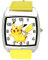 Quarzuhr für Pikachu-Fans, Leder, quadratisch, Gelb