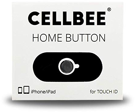 CELLBEE 1x Home Button Touch ID Sticker Geeignet Für iPhone iPad Aufkleber Schwarz mit Schwarzem Ring 2.0 - Erhöhung bei iPhone 6 6s 7 8 Plus SE 2020 iPad Air Mini Panzergläs