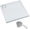VBChome Duschwanne 90x90x5 cm Duschtasse Quadratisch für Duschkabine Styroporträger flach Sanitär-Acryl Duschbecken stabil glatt weiß Dusche+ Ablaufgarnitur Viega Tempoplex