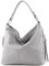 modamoda de T160 Damen Leder Schultertasche Henkeltasche Large handmade in Italy, Farbe:Telegrau