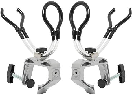 NovelBee Bootsrutenhalter Stangenhalterung aus Aluminiumlegierung, mit Klemme, verstellbar nach Oben und unten und um 360 Grad drehbar, Halterung, 2 Stück
