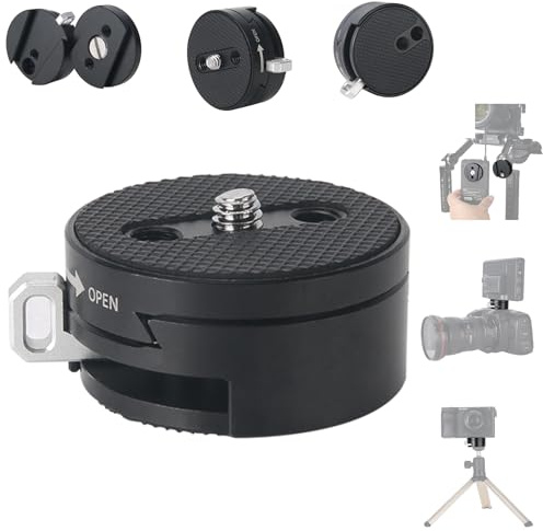 NICEYRIG 404 Schnellwechsel-Halterungsadapter, Basisplatten-Kit mit QR-Platte, Schieberschloss für DSLR-Kamerastativ, Gimbal, kabelloses Mikrofon, Videoübertragung