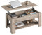 Yaheetech Mesa de Centro Elevable y Extensible con Revistero 98x50x(41,8-56) cm Mesa de Salón o Comedor Mesita Cafe con Estante Almacenamiento Oculto Gris