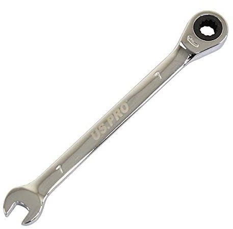 US PRO Tools 7mm Ratchet Spanner Wrench 72 Teeth Open & Ring End Wrench 3568