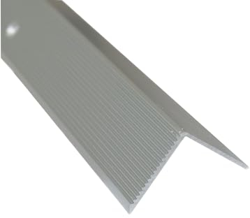 Dalsys Treppenkantenprofil Aluminium 200cm x 42mm x 20mm Bodenprofil für Treppenwinkel zum Schrauben Silber
